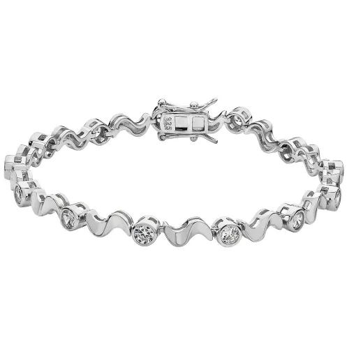 Silver Ladies' Cz Bracelet 11.5g
